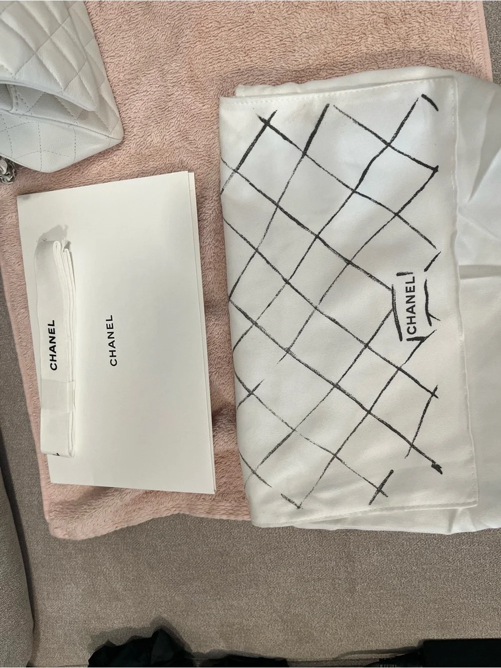 CHANEL Quilted Caviar Leather Flap Bag in White with Silver Hardware